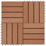 vidaXL Carreau de terrasse en relief 11 pcs WPC 30x30 cm 1 m² Marron