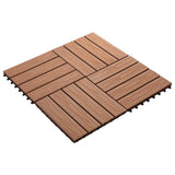 vidaXL Carreau de terrasse en relief 11 pcs WPC 30x30 cm 1 m² Marron