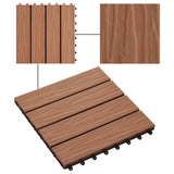 vidaXL Carreau de terrasse en relief 11 pcs WPC 30x30 cm 1 m² Marron