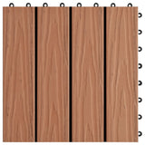 vidaXL Carreau de terrasse en relief 11 pcs WPC 30x30 cm 1 m² Marron