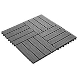 vidaXL Carreau de terrasse en relief 11 pcs WPC 30x30 cm 1 m² Marron