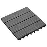 vidaXL Carreau de terrasse en relief 11 pcs WPC 30x30 cm 1 m² Marron