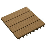 vidaXL Carreau de terrasse en relief 11 pcs WPC 30x30 cm 1 m² Marron