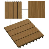 vidaXL Carreau de terrasse en relief 11 pcs WPC 30x30 cm 1 m² Marron