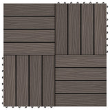 vidaXL Carreau de terrasse en relief 11 pcs WPC 30x30 cm 1 m² Marron