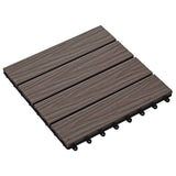 vidaXL Carreau de terrasse en relief 11 pcs WPC 30x30 cm 1 m² Marron