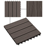 vidaXL Carreau de terrasse en relief 11 pcs WPC 30x30 cm 1 m² Marron