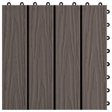 vidaXL Carreau de terrasse en relief 11 pcs WPC 30x30 cm 1 m² Marron