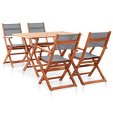 vidaXL Mobilier à dîner d'extérieur 5pcs Gris Bois d'eucalyptus solide (plusieurs options disponibles)