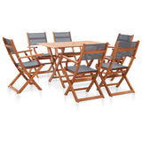 vidaXL Mobilier à dîner d'extérieur 5pcs Gris Bois d'eucalyptus solide