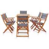 vidaXL Mobilier à dîner d'extérieur 5pcs Gris Bois d'eucalyptus solide