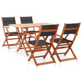 vidaXL Mobilier à dîner d'extérieur 5pcs Gris Bois d'eucalyptus solide