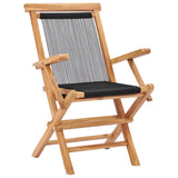 vidaXL Chaises pliables de jardin 2 pcs Bois de teck solide et corde