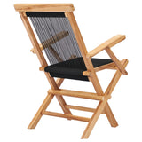 vidaXL Chaises pliables de jardin 2 pcs Bois de teck solide et corde