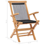 vidaXL Chaises pliables de jardin 2 pcs Bois de teck solide et corde