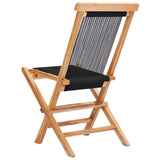 vidaXL Chaises pliables de jardin 2 pcs Bois de teck solide et corde