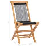 vidaXL Chaises pliables de jardin 2 pcs Bois de teck solide et corde