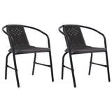 vidaXL Chaises de jardin lot de 8 Rotin plastique et acier 110 kg