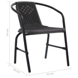 vidaXL Chaises de jardin lot de 8 Rotin plastique et acier 110 kg