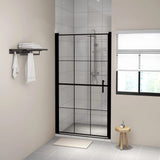 vidaXL Porte de douche verre trempé 91x195 cm noir