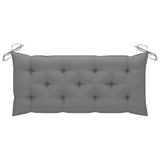 vidaXL Banc de jardin 2 places avec coussin 120 cm Gris Eucalyptus