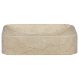 vidaXL Lavabo Crème 40x40x10 cm Marbre