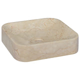 vidaXL Lavabo Crème 40x40x10 cm Marbre