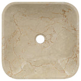 vidaXL Lavabo Crème 40x40x10 cm Marbre