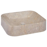 vidaXL Lavabo Crème 40x40x10 cm Marbre