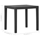 vidaXL Table de jardin Blanc 79x65x72 cm Plastique