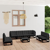 vidaXL Salon de jardin 9 pcs avec coussins Bois de pin massif (plusieurs options disponibles)