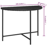 vidaXL Table de jardin Noir 80x50x75 cm Résine tressée