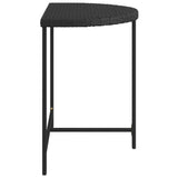 vidaXL Table de jardin Noir 80x50x75 cm Résine tressée