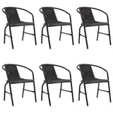 vidaXL Chaises de jardin lot de 8 Rotin plastique et acier 110 kg