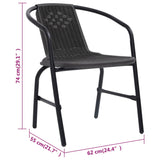 vidaXL Chaises de jardin lot de 8 Rotin plastique et acier 110 kg