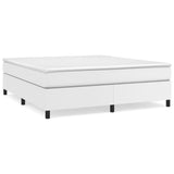 vidaXL Sommier à lattes de lit avec matelas Blanc 160x200cm Similicuir