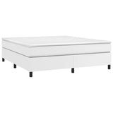 vidaXL Sommier à lattes de lit avec matelas Blanc 160x200cm Similicuir