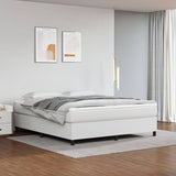 vidaXL Sommier à lattes de lit avec matelas Blanc 160x200cm Similicuir