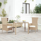 vidaXL Chaises de jardin avec coussins lot de 2 Résine tressée Beige