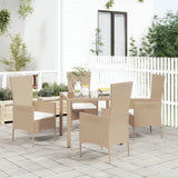 vidaXL Chaises de jardin avec coussins lot de 2 Résine tressée Beige