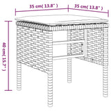 vidaXL Repose-pieds de jardin avec coussins 4 pcs Noir Résine tressée