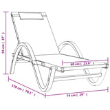 vidaXL Chaise longue avec coussin blanc textilène/bois massif peuplier