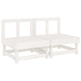 vidaXL Canapés centraux avec coussins 2 pcs blanc bois de pin massif